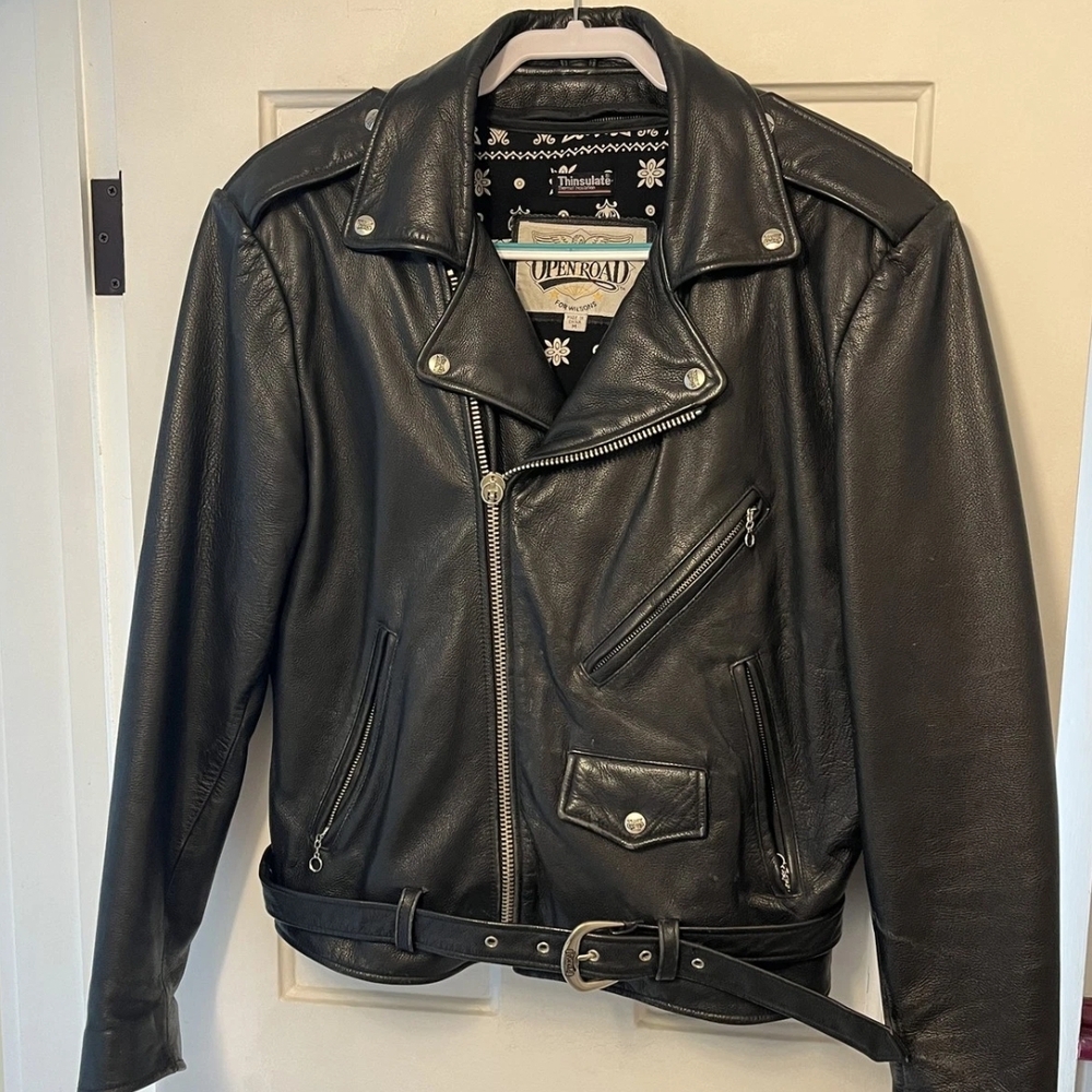 Wilsons Leather Vintages Black Moto Jacket
